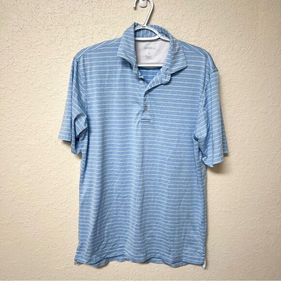 johnnie-O Other - Johnnie O Shirt Mens Short Sleeve Polo Golf Performance Size M Blue Stripe